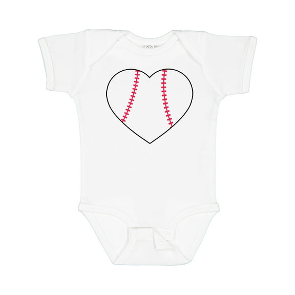 Inktastic Heart Shaped Baseball Boys or Girls Baby Bodysuit
