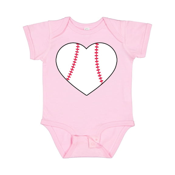 Inktastic Heart Shaped Baseball Boys or Girls Baby Bodysuit