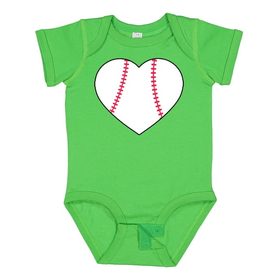 Inktastic Heart Shaped Baseball Boys or Girls Baby Bodysuit