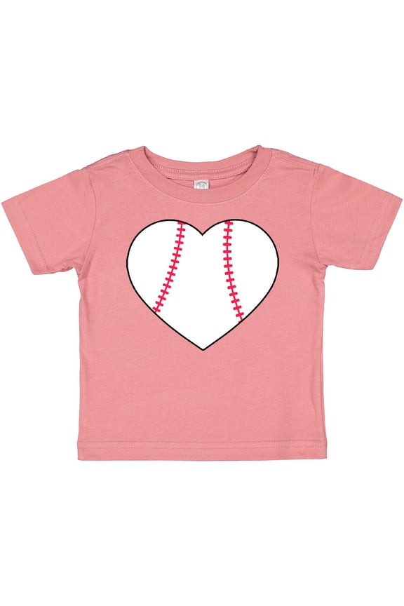 Heart Shaped Baseball Boys or Girls Baby T-Shirt