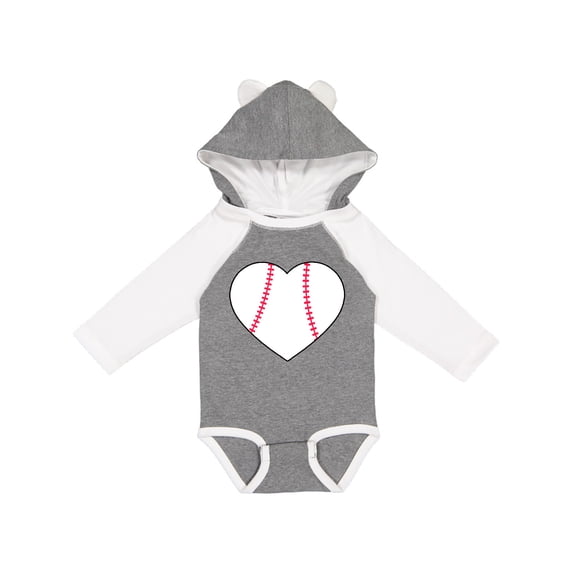 Inktastic Heart Shaped Baseball Boys or Girls Long Sleeve Baby Bodysuit
