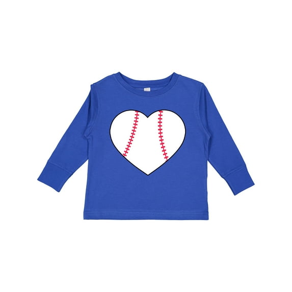 Inktastic Heart Shaped Baseball Boys or Girls Long Sleeve Toddler T-Shirt