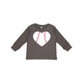 thumbnail image 1 of Inktastic Heart Shaped Baseball Boys or Girls Long Sleeve Toddler T-Shirt, 1 of 5