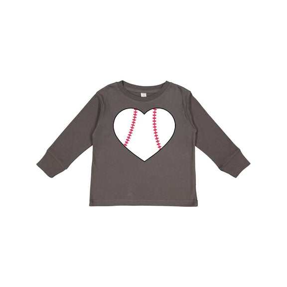 Inktastic Heart Shaped Baseball Boys or Girls Long Sleeve Toddler T-Shirt