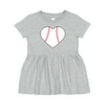 thumbnail image 1 of Inktastic Heart Shaped Baseball Girls Baby Dress, 1 of 5