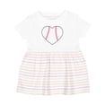 thumbnail image 1 of Inktastic Heart Shaped Baseball Girls Baby Dress, 1 of 5