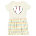 thumbnail image 1 of Inktastic Heart Shaped Baseball Girls Toddler Dress, 1 of 5