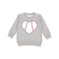 thumbnail image 1 of Inktastic Heart Shaped Baseball Toddler Sweatshirt, 1 of 4