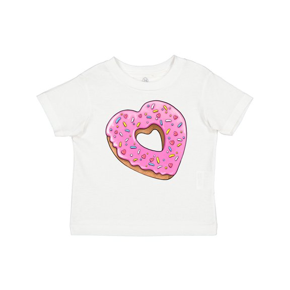 Inktastic Heart Shaped Donut with Pink Icing and Sprinkles Boys or Girls Baby T-Shirt