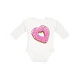 thumbnail image 1 of Inktastic Heart Shaped Donut with Pink Icing and Sprinkles Boys or Girls Long Sleeve Baby Bodysuit, 1 of 5