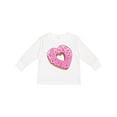 thumbnail image 1 of Inktastic Heart Shaped Donut with Pink Icing and Sprinkles Boys or Girls Long Sleeve Toddler T-Shirt, 1 of 5