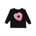thumbnail image 1 of Inktastic Heart Shaped Donut with Pink Icing and Sprinkles Boys or Girls Long Sleeve Toddler T-Shirt, 1 of 5
