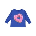 thumbnail image 1 of Inktastic Heart Shaped Donut with Pink Icing and Sprinkles Boys or Girls Long Sleeve Toddler T-Shirt, 1 of 5