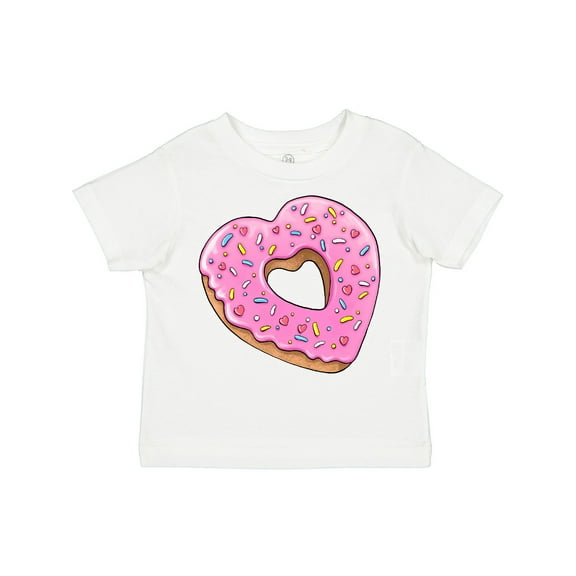 Inktastic Heart Shaped Donut with Pink Icing and Sprinkles Boys or Girls Toddler T-Shirt