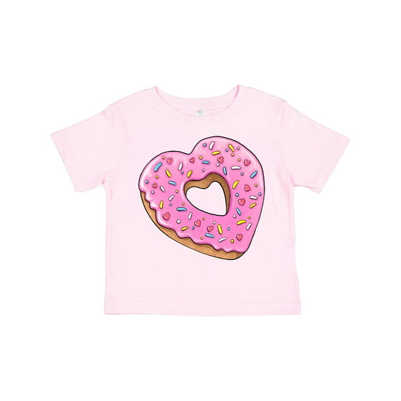 Inktastic Heart Shaped Donut with Pink Icing and Sprinkles Boys or Girls Toddler T-Shirt