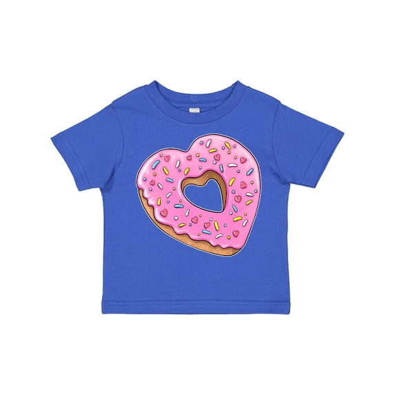 Inktastic Heart Shaped Donut with Pink Icing and Sprinkles Boys or Girls Toddler T-Shirt