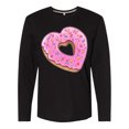 thumbnail image 1 of Inktastic Heart Shaped Donut with Pink Icing and Sprinkles Long Sleeve T-Shirt, 1 of 5