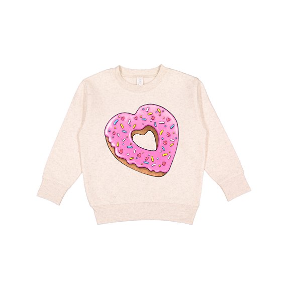 Inktastic Heart Shaped Donut with Pink Icing and Sprinkles Toddler Sweatshirt