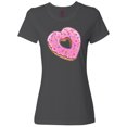 thumbnail image 1 of Inktastic Heart Shaped Donut with Pink Icing and Sprinkles Women's T-Shirt, 1 of 4