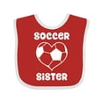 thumbnail image 1 of Inktastic Heart Soccer Sister Girls Baby Bib, 1 of 4