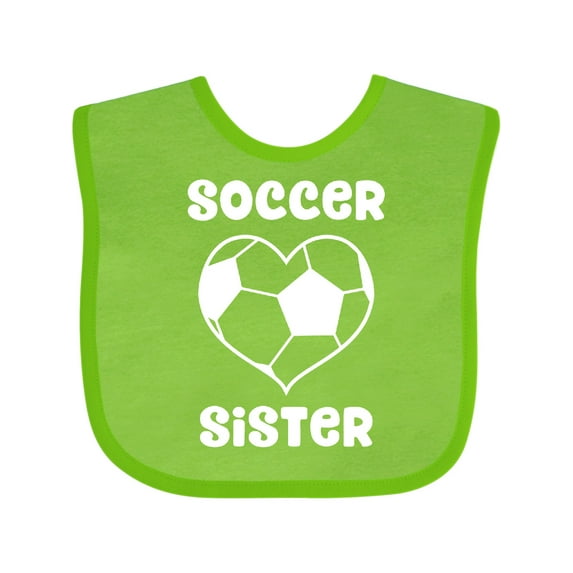 Inktastic Heart Soccer Sister Girls Baby Bib