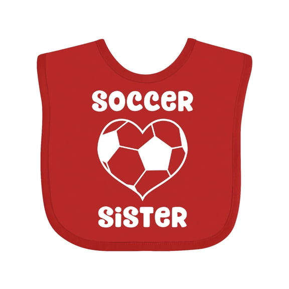 Inktastic Heart Soccer Sister Girls Baby Bib