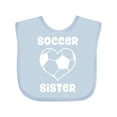 thumbnail image 1 of Inktastic Heart Soccer Sister Girls Baby Bib, 1 of 4