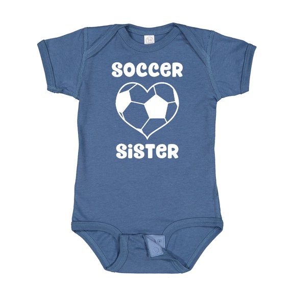 Inktastic Heart Soccer Sister Girls Baby Bodysuit