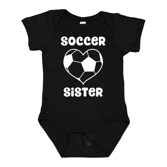 Inktastic Heart Soccer Sister Girls Baby Bodysuit