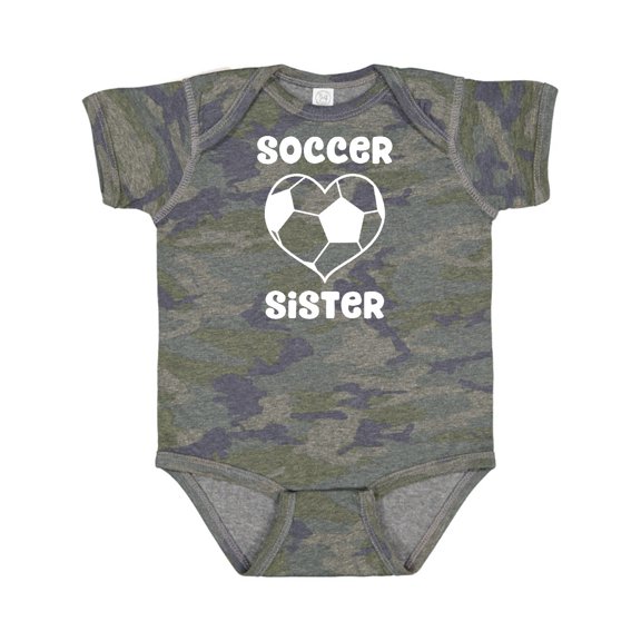 Inktastic Heart Soccer Sister Girls Baby Bodysuit