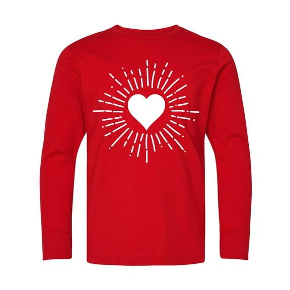Inktastic Heart Valentine Day Girls Long Sleeve Youth T-Shirt