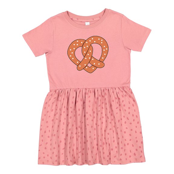 Inktastic Heart-shaped Pretzel Girls Toddler Dress