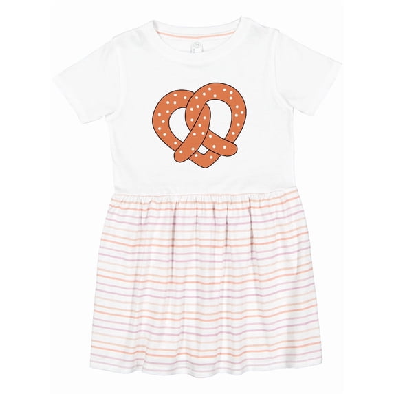Inktastic Heart-shaped Pretzel Girls Toddler Dress