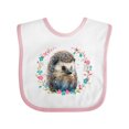 thumbnail image 1 of Inktastic Hedgehog Lover Floral Wreath Girls Baby Bib, 1 of 4
