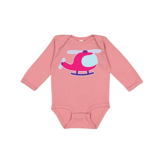 Inktastic Helicopter Pink Girls Girls Long Sleeve Baby Bodysuit
