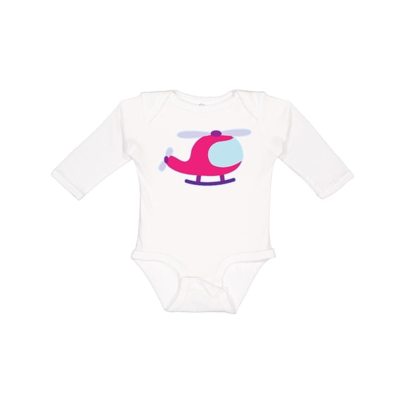 Inktastic Helicopter Pink Girls Girls Long Sleeve Baby Bodysuit