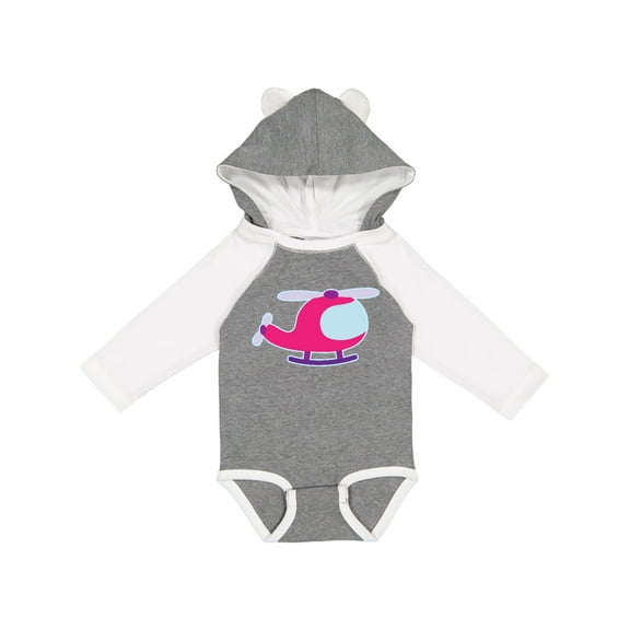 Inktastic Helicopter Pink Girls Girls Long Sleeve Baby Bodysuit