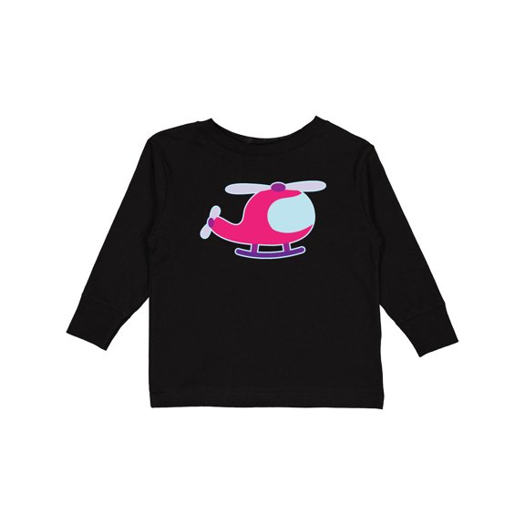 Inktastic Helicopter Pink Girls Girls Long Sleeve Toddler T-Shirt