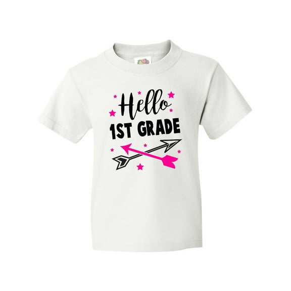 Inktastic Hello 1st Grade with Arrows and Stars Youth T-Shirt