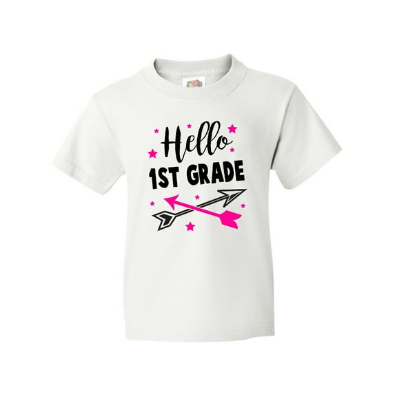 Inktastic Hello 1st Grade with Arrows and Stars Youth T-Shirt