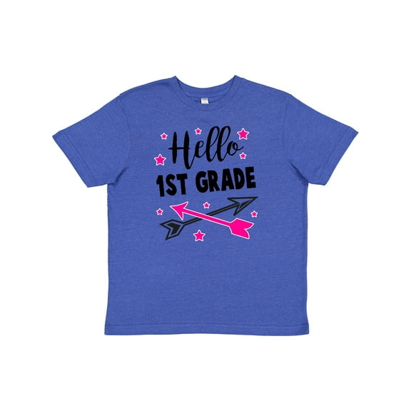 Inktastic Hello 1st Grade with Arrows and Stars Youth T-Shirt