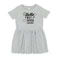 thumbnail image 1 of Inktastic Hello 1st Grade with Hearts and School Supplies Girls Toddler Dress, 1 of 5