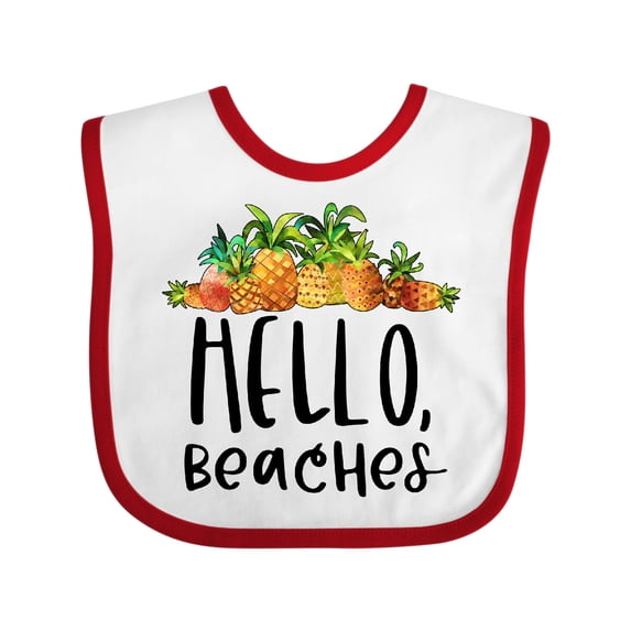 Inktastic Hello, Beaches Group of Pineapples Boys or Girls Baby Bib