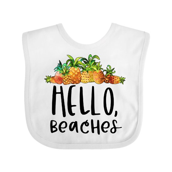Inktastic Hello, Beaches Group of Pineapples Boys or Girls Baby Bib