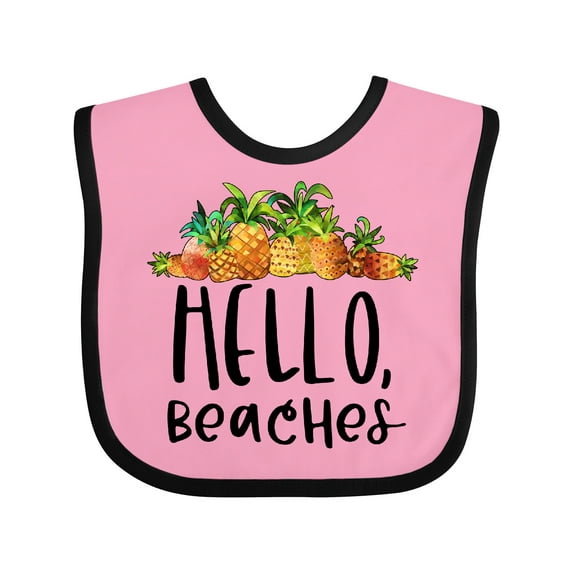 Inktastic Hello, Beaches Group of Pineapples Boys or Girls Baby Bib
