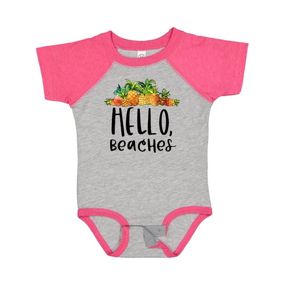 Inktastic Hello, Beaches Group of Pineapples Boys or Girls Baby Bodysuit