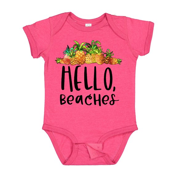 Inktastic Hello, Beaches Group of Pineapples Boys or Girls Baby Bodysuit