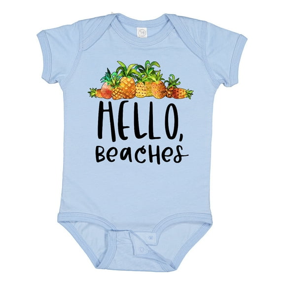 Inktastic Hello, Beaches Group of Pineapples Boys or Girls Baby Bodysuit
