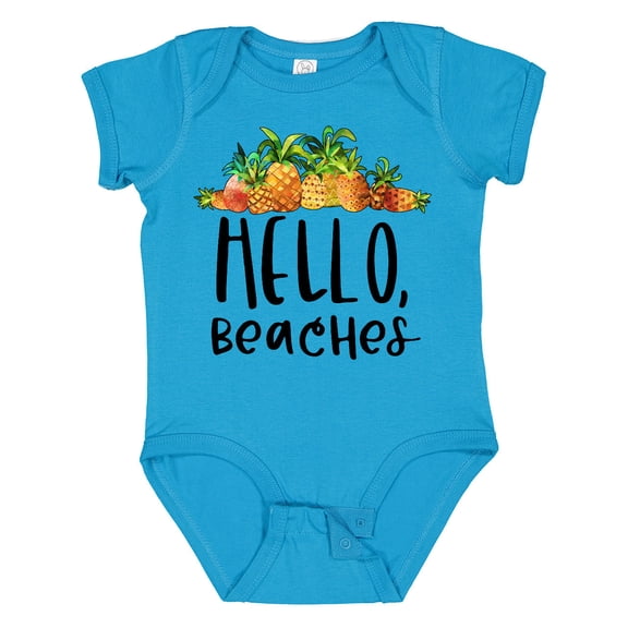 Inktastic Hello, Beaches Group of Pineapples Boys or Girls Baby Bodysuit