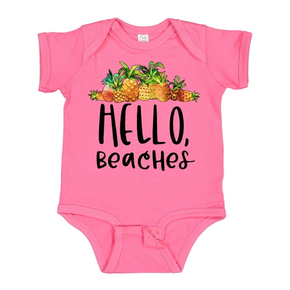 Inktastic Hello, Beaches Group of Pineapples Boys or Girls Baby Bodysuit
